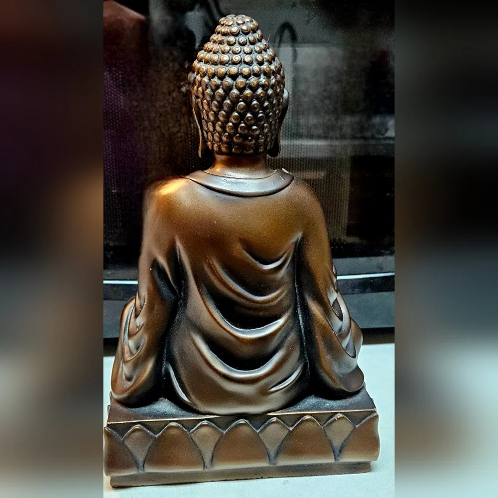 Partylite Copper Bronze Tone Buddha Votive Candle Holder Figurine 9.25" Tall - Picture 4 of 6
